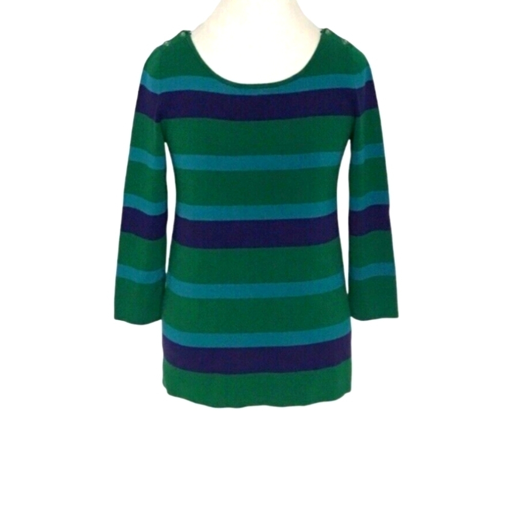 Banana Republic Color Block Striped Sweater with Button Detail Size XL